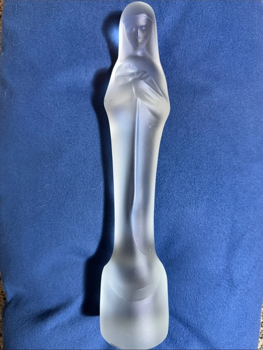 Vintage Art Deco Madonna & Child Frosted Glass Sculpture Stef Uiterwaal 1928/29